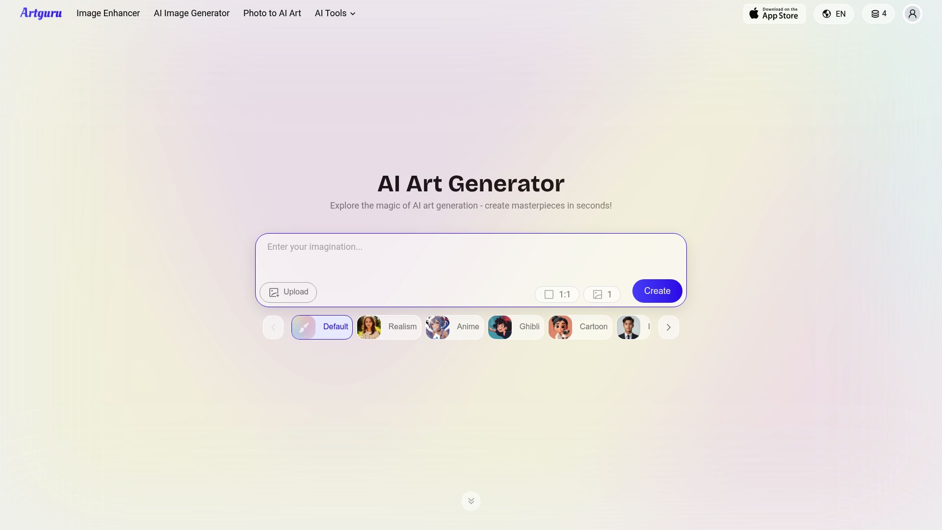 Screenshot of ArtGuru AI Tattoo Generator