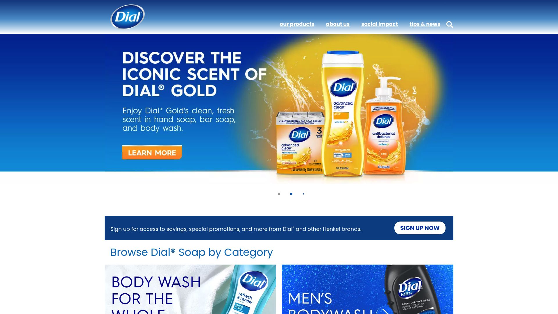 Screenshot of Dial Complete Clean + Gentle product page