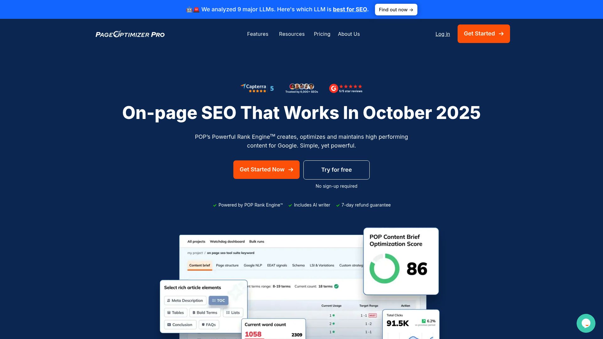 PageOptimizer Pro technical analysis interface