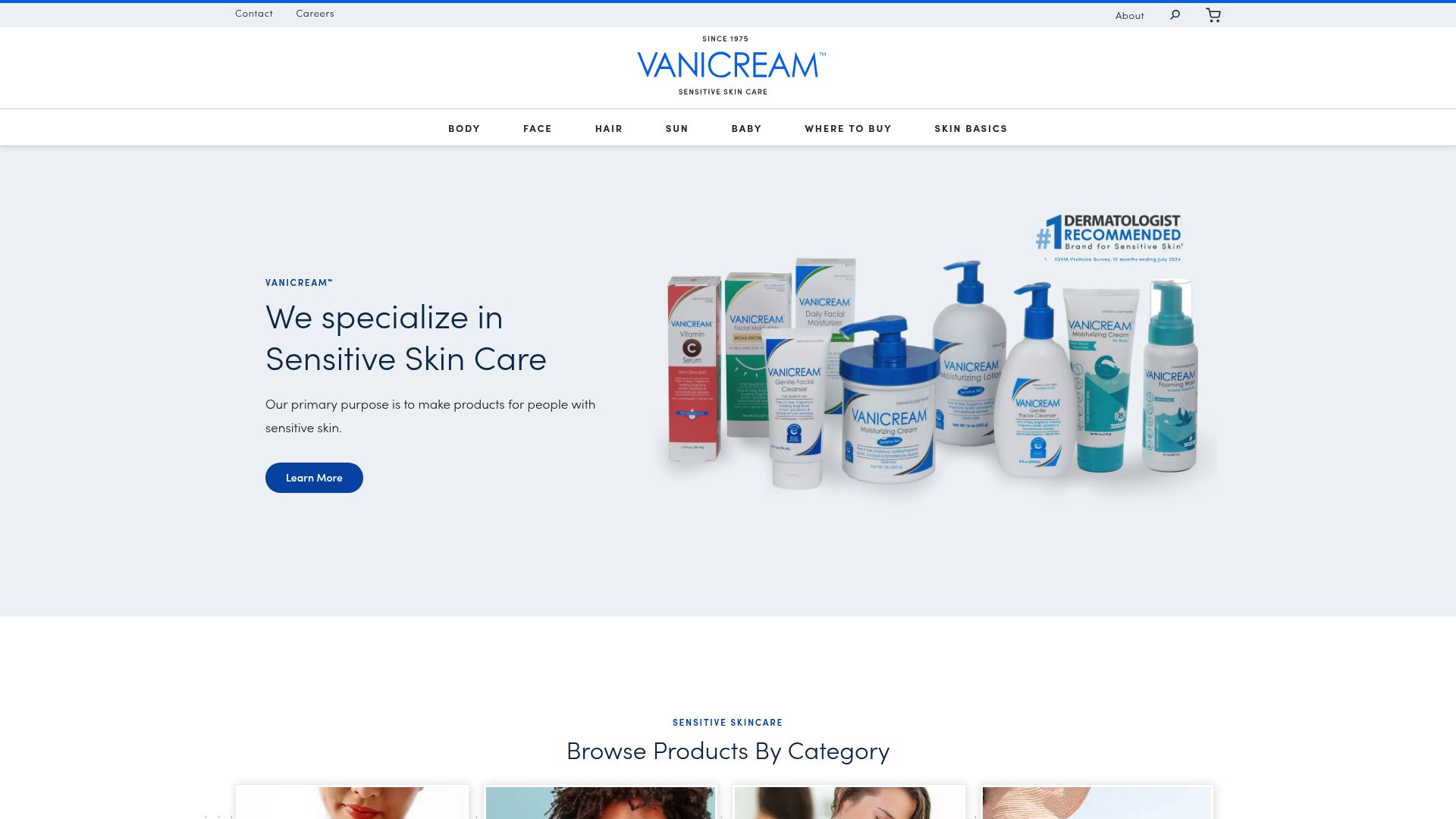 Screenshot of Vanicream Gentle Body Wash product page